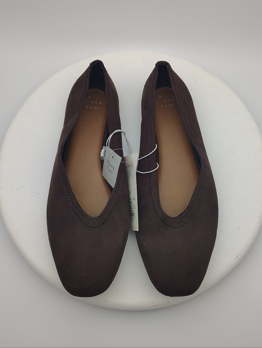 New A New Day Brown Faux Suede Slip-On Flats Size Woman's 9